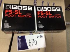 2 x Boss FS5L Latching Footswitch - 2