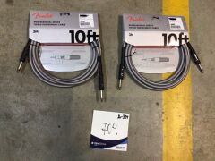 2 x Professional Series Instrument Cable, 10ft, White Tweed - 2