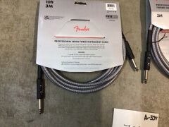 2 x Professional Series Instrument Cable, 10ft, White Tweed - 4