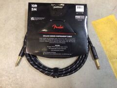 2 x Deluxe Series Instrument Cable, Straight/Straight, 10ft, Black Tweed - 2