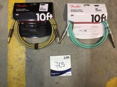 1 x Deluxe Series Instrument Cable, Straight/Straight, 10ft, Tweed & 1 x Original Series Instrument Cable, 10ft, Surf Green - 7