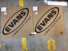 2 x Evans 20" EQ3 Reso Smooth White Drumheads - 2