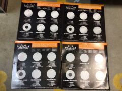 4 x Assorted Remo 13 Inch Drumheads - 3