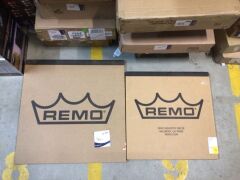 1 x Remo Controlled Sound Clear Black Dot Drum Head & 1 x Remo Ambassador Coated Drum Head - 2