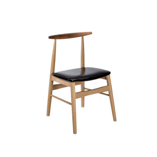 5 x Finley Dining Chairs - Black + Natural
