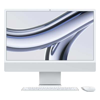 Apple iMac with Retina 4.5K Display 24-inch, M3 Chip 8-core GPU 256GB (Silver)[2023] MODEL: MQR93X/A SKU: 669395