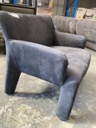 Armchair blue grey finish - Slight marks to seat of chair - 3