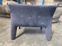 Armchair blue grey finish - Slight marks to seat of chair - 4