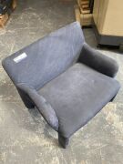 Armchair blue grey finish - Slight marks to seat of chair - 5