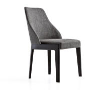 Solid Oak structure, Biege linen fabric finish Chair. W 540x D 620x H 840