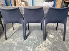 3x Outline dining chair, dark grey fabric finish. Slight wear to top corners W 510 D 560 H 840 - 2