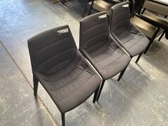 3x Outline dining chair, dark grey fabric finish. Slight wear to top corners W 510 D 560 H 840 - 3