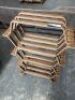3 level bookcase.Made entirely in curved wood with teak finish. W 685 D 282 H 1083 - 3