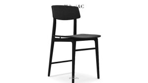 4x Woody chair .47 x 41.5 x 48.2 x 79.5cm.- ash wood stained black