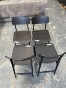 4x Woody chair .47 x 41.5 x 48.2 x 79.5cm.- ash wood stained black - 2