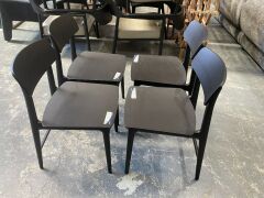 4x Woody chair .47 x 41.5 x 48.2 x 79.5cm.- ash wood stained black - 5