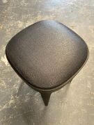 Devon Stool . W44 x D44x H 69cm, Black Oak dark grey seat colour - 2