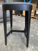 Devon Stool . W44 x D44x H 69cm, Black Oak dark grey seat colour - 3