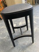 Devon Stool . W44 x D44x H 69cm, Black Oak dark grey seat colour - 4