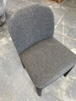 Tea Chair . 50 x 80cm. Structure in Black Oak, Grey fabric finish. Slight mark on one leg
