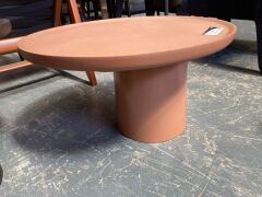 Coffee Table W60 xD60 xH35cm Brick red cement - 4