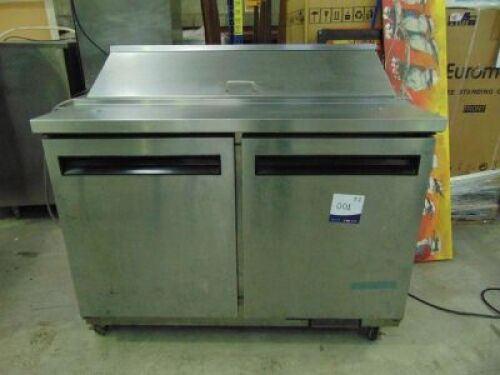 Polar 2 Door Prep Counter Fridge 405Ltr