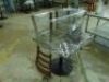 2 x Brown Timber Chairs + Brown Tabletop with Black Metal Base - Indoor - 2