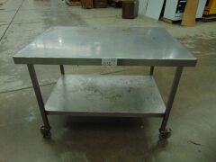 1.2m Stainless Steel Table Island Bench on Castors