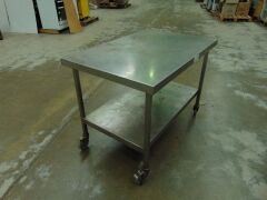 1.2m Stainless Steel Table Island Bench on Castors - 2