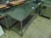 1.8m Stainless Steel Island Bend on Castors + Cutlery Holder - 2