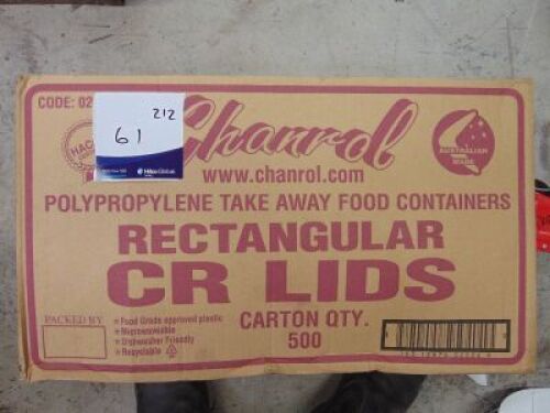 Chanroll 02CRLD Box of 500 Rectangular Takeaway Lids