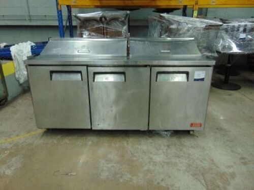 Jono Refrigeration Commercial Salad Prep - Three Small Door Salad Prep Fridge - 9 x 1/3 GN Pan (Pan not included)