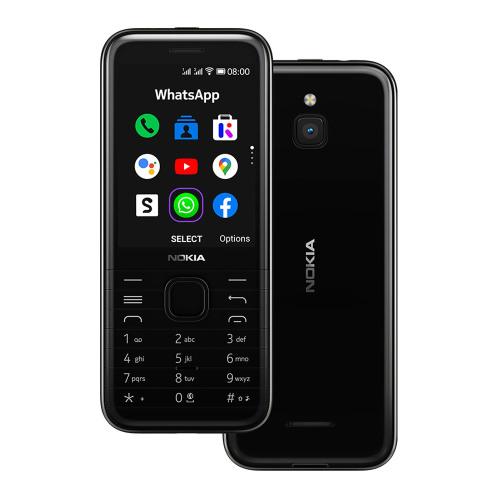 Nokia 8000 512MB 2.8'' Candybar Phone (Black)