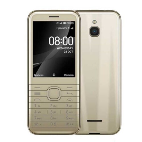 Nokia 8000 512MB 2.8'' Candybar Phone (Gold)