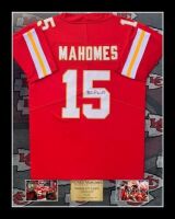 Patrick Mahomes signed and box framed Kansas City Chiefs jersey