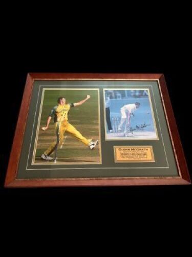 Glenn McGrath signed and framed action photo