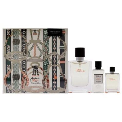 Terre Dhermes by Hermes for Men - 3 Pc Gift Set 3.3oz EDT Spray, 0.42oz EDT