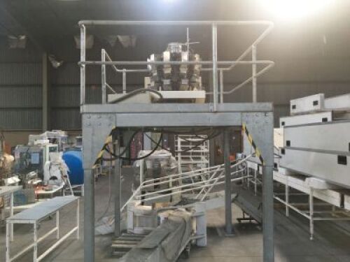 1990 YAMATO MOTORISED MULTI STATION 500GM MAX-4GM MIN BATCH WEIGHING MACHINE Model: DATAWEIGH ADW-713RB, S/N: 89507 with 10 Head Weighing Carousel, Eriez Vibratory Tray Feeder, Variable Speed Work Head, Control to 415V 3 Phase Electric Motor and Switch Mo