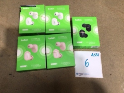 Bundle of 5 x Belkin Soundform Play Wireless Earbuds