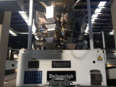1990 YAMATO MOTORISED MULTI STATION 500GM MAX-4GM MIN BATCH WEIGHING MACHINE Model: DATAWEIGH ADW-713RB, S/N: 89507 with 10 Head Weighing Carousel, Eriez Vibratory Tray Feeder, Variable Speed Work Head, Control to 415V 3 Phase Electric Motor and Switch Mo - 3
