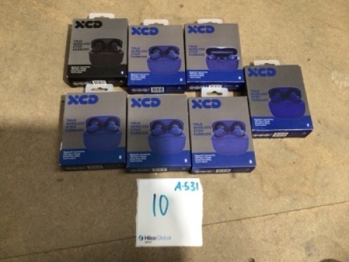 Bundle of 7 x XCD True wireless Stem Earbuds
