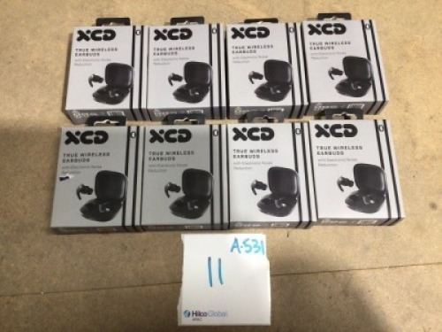 Bundle of 8 x XCD True Wireless Earbuds with Electronic Noise Reduction