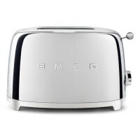 Smeg 50's Retro Style 2 Slice Toaster Chrome TSF01SSAU