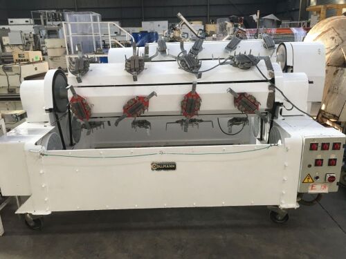 COLLMAN HEAVY DUTY MOTORISED 16 HEAD ROTARY VIBRATORY MOLD SPINNING MACHINE with Twin Drive Heads, Control to 415V 3 Phase Electric Motor and Switch Mounted on Mobile Base