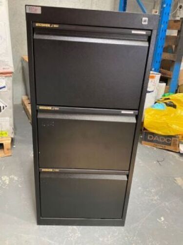 3 Drawer Black Filing Cabinet