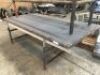 Heavy Duty Framed Steel Checkerplate Work Bench 2400mm x 1200mm and 2 Assorted Heavy Duty Steel Framed Tables