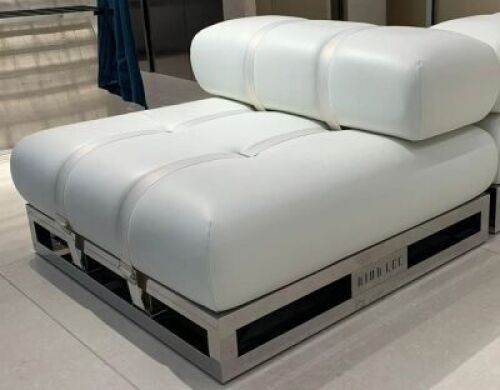 Custom Leather Sofa Chair, colour White/Cream