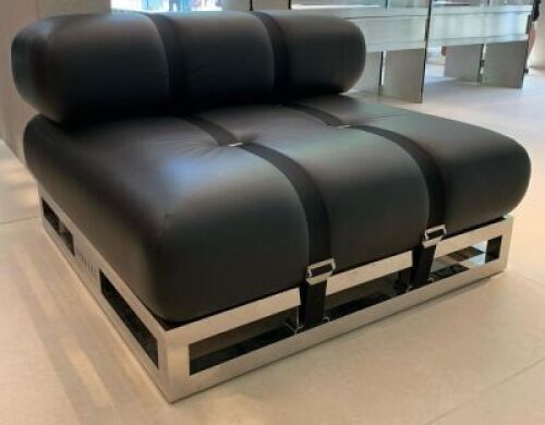 Custom Leather Sofa Chair, colour Black/Charcoal