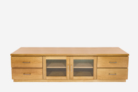 DNL 4x Nova TV Unit with 2 Doors & 4 Drawers - Tasmanian Oak/Victorian Ash in Wheat Colour - 2000x500x550 (mm) (LxWxH)