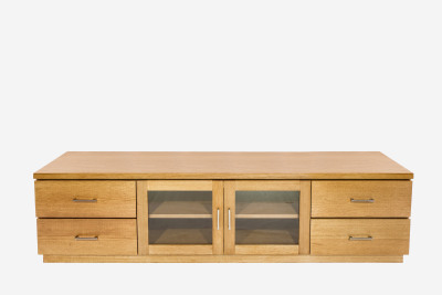 DNL 4x Nova TV Unit with 2 Doors & 4 Drawers - Tasmanian Oak/Victorian Ash in Wheat Colour - 2000x500x550 (mm) (LxWxH)